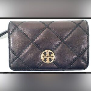 Tory Burch Willa Designer Soft Quilted Leather Medium Wallet Luxury